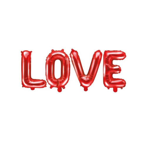 Фольгированные буквы-надпись «LOVE», красный
