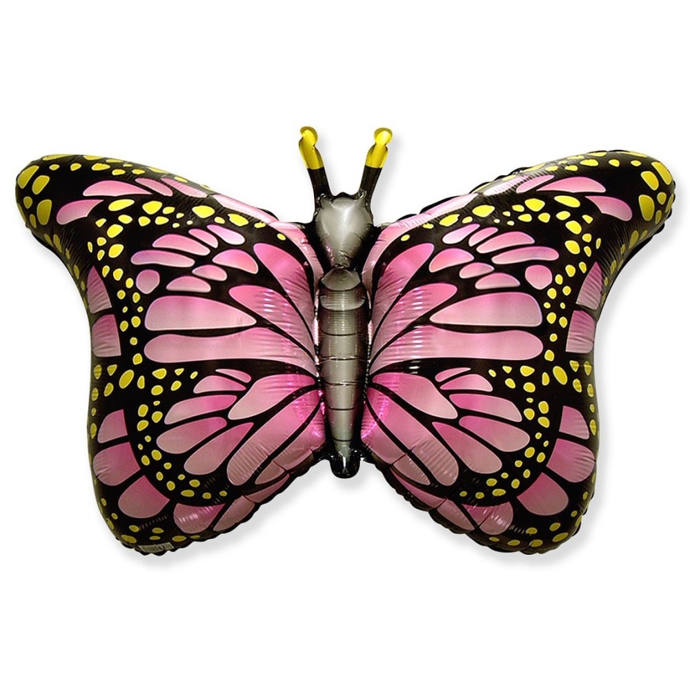 Foil balloon «Butterfly», pink