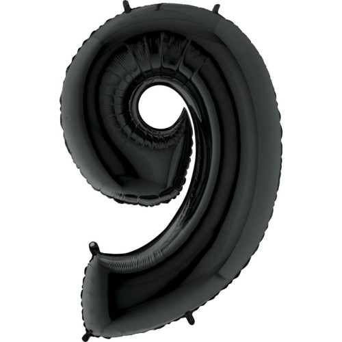 Foil balloon "NUMBER 9" black