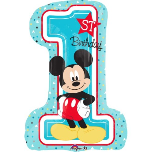 Foil balloon "MICKEY MOUSE" number 1 blu