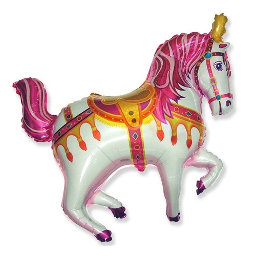 Фольгированный шар «Цырковая лошадь», розовый