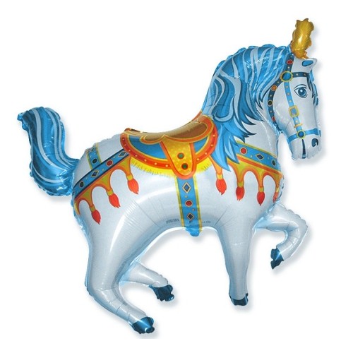 Фольгированный шар «Цырковая лошадь», голубой