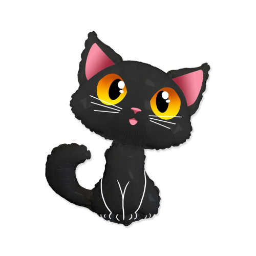 Фольгированный шар «Кот», чёрный