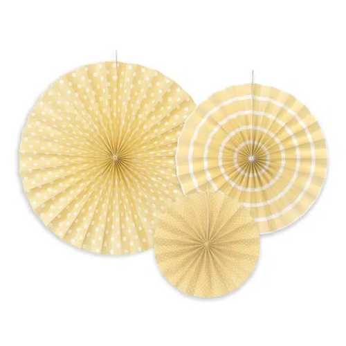 Rosettes, made of paper, yellow