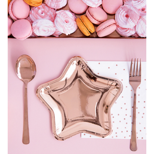Paper plates "STAR", rose gold