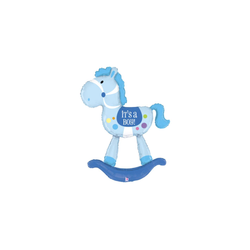 Foil balloon, rocking horse «IT´S A BOY», blue
