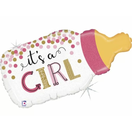 Foil balloon baby bottle "IT'S A GIRL" 