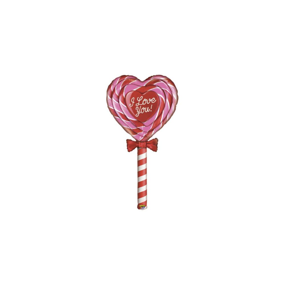 Foil balloon «I LOVE YOU», lollipop
