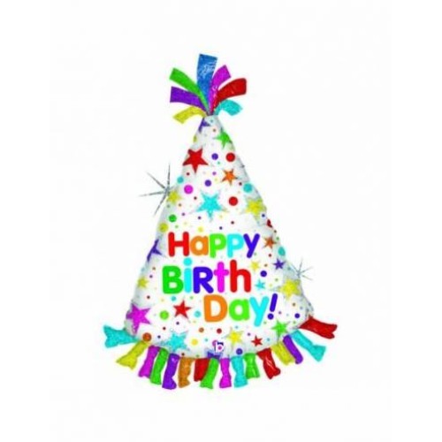 Fooliumist õhupall peomüts «HAPPY BIRTHDAY!»